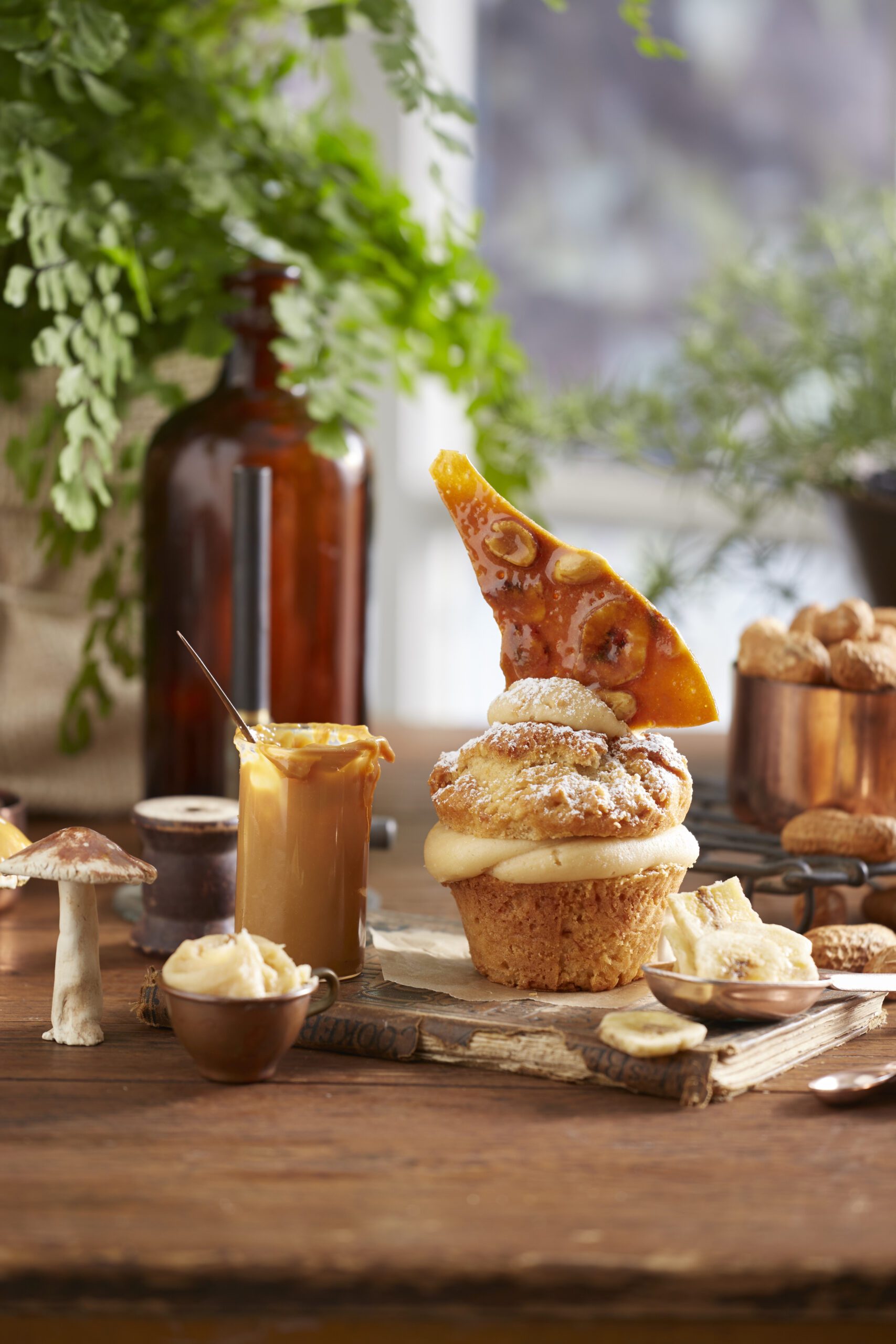 Peanut Butter, Banana & Caramel Muffins