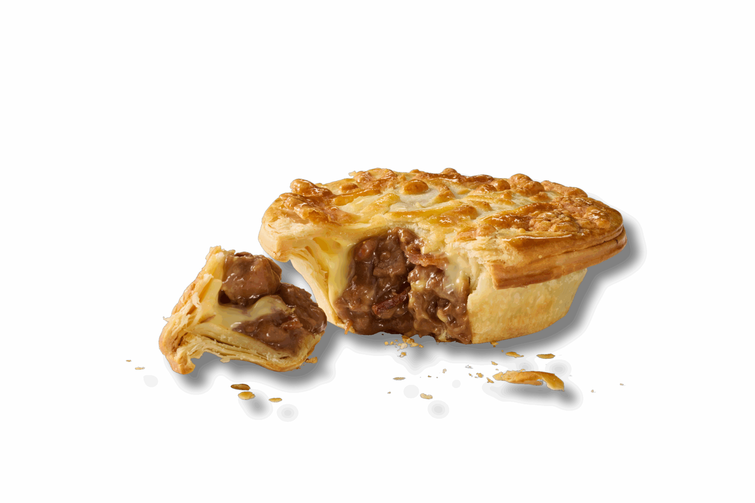 Chunky Steak, Bacon & Cheese Pie with Garnish