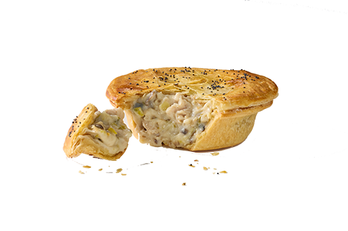 Chicken, Leek & Mushroom Pie with Garnish